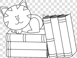 Cartoon Black And White Cat   Domestic Short haired Cat  HD Png Download