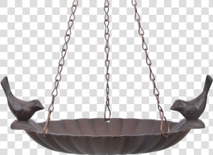 Hanging Birdbath With 2 Birds   Hanging Bird Bath  HD Png Download