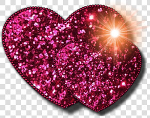 S Day magenta fashion Accessory   Heart Images With Glitter  HD Png Download