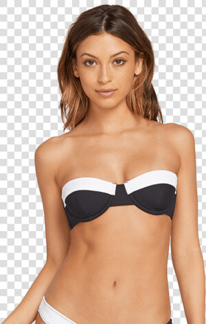 Volcom Womens Simply Solid Rib Bandeau Bikini Top Swimming   Plavky Volcom Dámské  HD Png Download