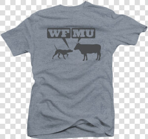 Limited Edition Grey Woof Moo Logo On Steel Blue Heather   X Ray Burns T Shirt  HD Png Download