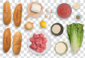 Italian Meatball Sandwiches With Caesar style Romaine   Superfood  HD Png Download