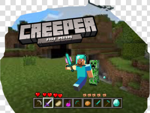  creeper  aw  man  steve  mincraft  freetoedit   Pc Game  HD Png Download