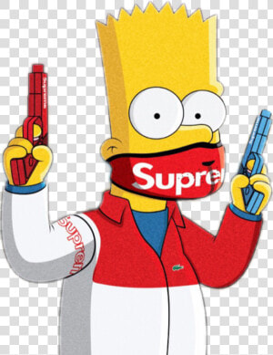 Gucci Clipart Bape   Supreme Bart Simpson  HD Png Download