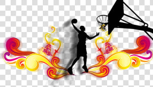 Basketball Trivia Slam Dunk Basket Dunk   Silhouette Transparent Background Slam Dunk Basketball  HD Png Download