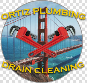 Ortiz Plumbing And Drain Cleaning Logo   Golden Gate Bridge  HD Png Download