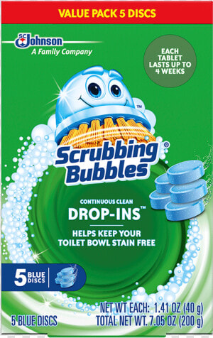 Scrubbing Bubbles Drop Ins 5 Pack   Scrubbing Bubbles Toilet Cleaning Gel Refill Rain Shower  HD Png Download