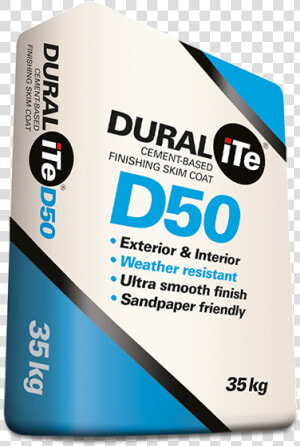 Duralite D50 Cement Based Finishing Skim Coat  35kg  HD Png Download