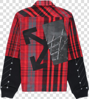 Off white Jersey Sleeve Shirt   Tartan  HD Png Download