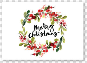 Search Our Catalogue   Christmas Wreath Watercolor Painting  HD Png Download