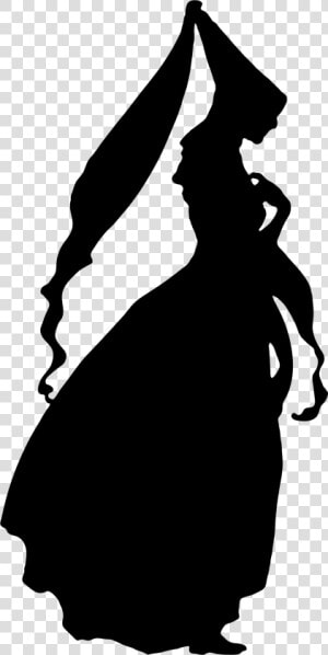 15th Century Fashion Silhouette Clip Arts   Silhouette Of A Princess  HD Png Download