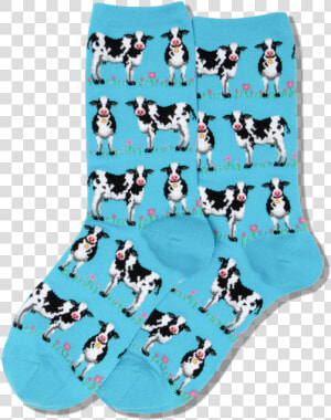 Women S Cows Crew Socks Class Slick Lazy Image Js   Sock  HD Png Download