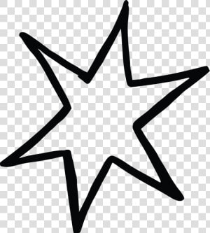 Line Star Black Star Yellow Outline Star   Star Black And White Outline  HD Png Download