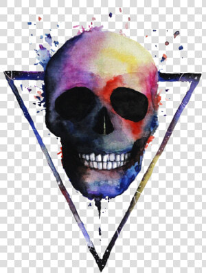 Skeleton  Art  Watercolor  Android Wallpaper   Colorful Skull Art  HD Png Download