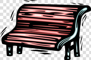 Vector Illustration Of Park Bench With Long Seat Found   Chair  HD Png Download