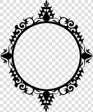 Circle Frame   Mirror Frame Black And White  HD Png Download