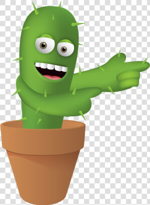 Pointing Aside Cactus   Cartoon  HD Png Download