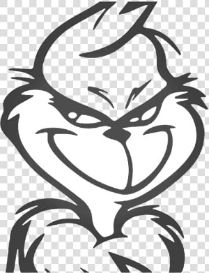 Grinch Clipart Face   Black And White Grinch  HD Png Download