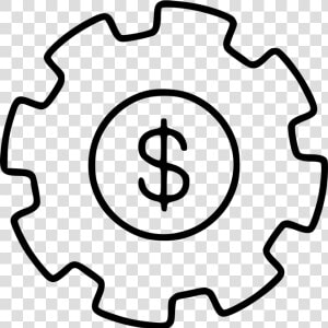 Gear Settings Dollar Money Earn Economy Tool   Gear Icon White Background  HD Png Download