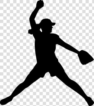 Transparent Softball Player Clipart Black And White   Softball Pitcher Silhouette Png  Png Download