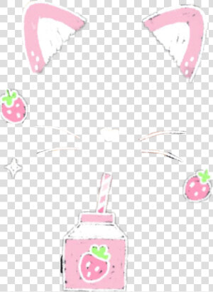  milk  snowfilter  snow  pink  strawberry  cat  ears   Snow Cat Filter Png  Transparent Png