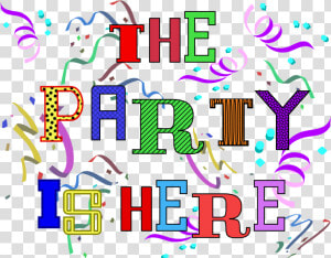 Transparent Party Word Png   Party Is Here Clipart  Png Download