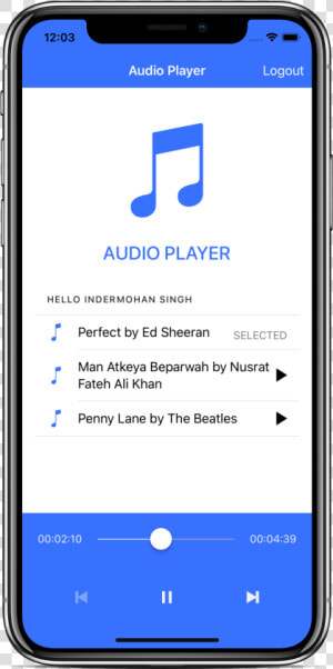 Ionic Audio Player Demo App Ui   Ionic Native Audio Example  HD Png Download