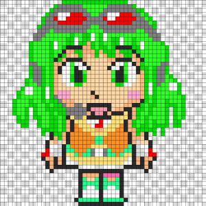 Gumi Perler Bead Pattern   Bead Sprite   Emmet E Megaestilo Anime  HD Png Download