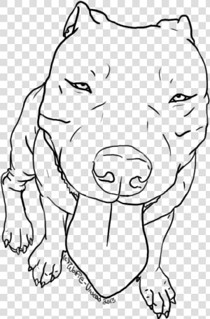 American Pit Bull Terrier Bulldog Drawing Line Art   Easy American Bulldog Drawings  HD Png Download