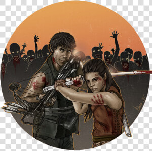 The 100 The Walking Dead Crossover Blake Siblings edit   Octavia Blake And Daryl Dixon  HD Png Download