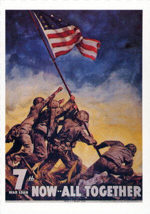 Iwo Jima Flag Raising Poster  HD Png Download