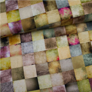 Cotton Canvas Printed Squares Multicolored   Wood  HD Png Download