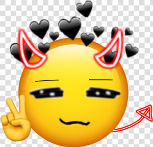  devil  demon  emoji  emojiedit  peace  HD Png Download