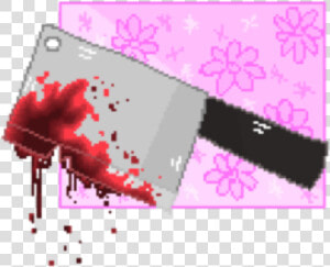  guro  knife  horror  blood  pink  knife  butcher  butcherknife   Blood Pixel  HD Png Download