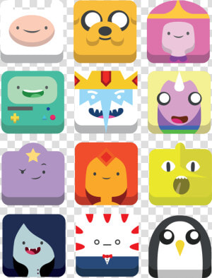 Adventure Time Icons By Nicholas Olsen   Adventure Time Characters Heads  HD Png Download