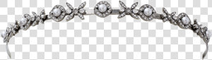 Oscar De La Renta Lattice Pearl Headband In Silver   Chain  HD Png Download