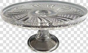 Mckee Antique Glass Cake Stand Salver Doric Feather   Antique  HD Png Download