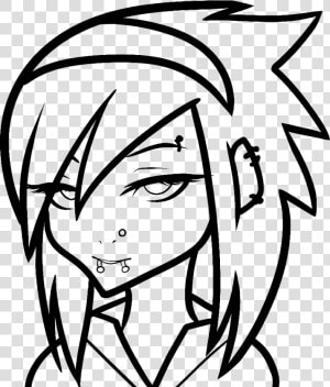 Drawing Cutting Emo   Easy Emo Girl Drawing  HD Png Download