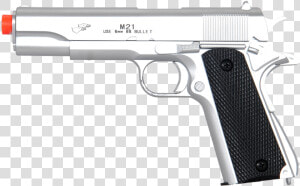 Uk Arms M21s 1911 Spring Airsoft Pistol   M1911 Bb Pistol Silver  HD Png Download