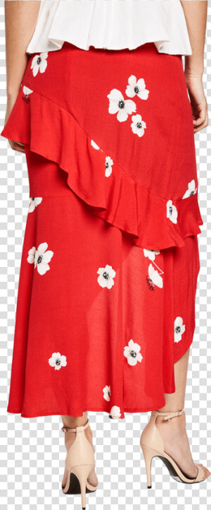 Frieda Ruffle Skirt In Colour Chinese Red   A line  HD Png Download