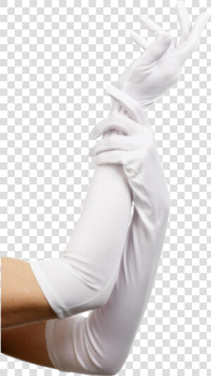 These Extra Long Satin White Gloves Are Perfect For   White Elbow Length Gloves  HD Png Download