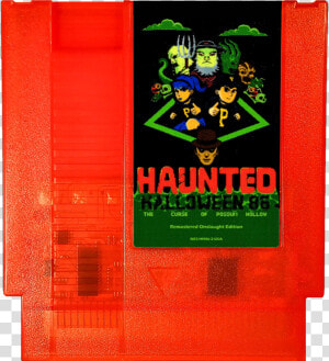 Halloween 86 Nes Game  pumpkin Orange Cartridge Only    Haunted Halloween 86 Cartridge  HD Png Download