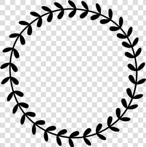 Leafy Wreath Rubber Border   Leaf Border Black And White  HD Png Download