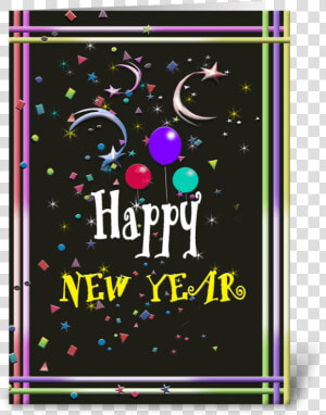 Happy New Year  Festive Art Greeting Card   Graphic Design  HD Png Download