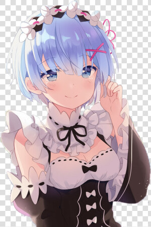  rem  rezero  crying  smiling  animegirl  shorthair   Re Zero Rem Png  Transparent Png