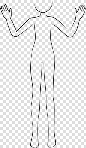 Hand On Girls Head Base Lineart Png Full Body Base   Standing  Transparent Png