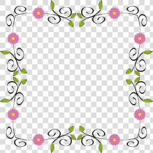 Floral Flower Flourish Border Png Image   Clip Art Border Flowers  Transparent Png