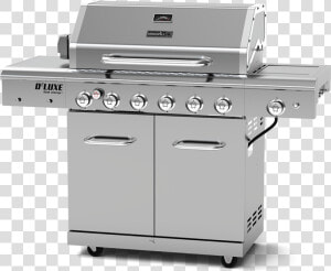 Deluxe 6 burner Propane Gas Bbq With Side Burner  amp    Barbecue Grill  HD Png Download