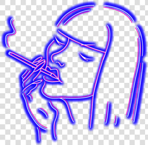  neon  girl  smoking   Neon Girl Stickers Png  Transparent Png