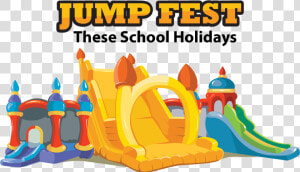 School Holiday Lessons  Register   Jumping Castles Illustration  HD Png Download